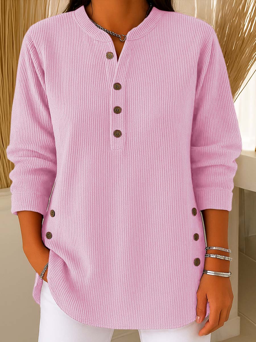 Luna Ribbed Button Jumper