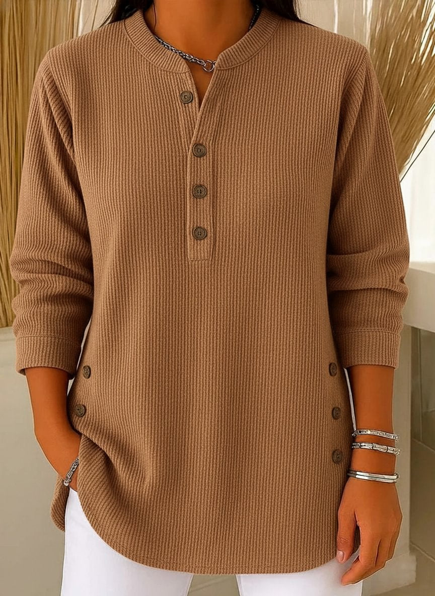 Luna Ribbed Button Jumper