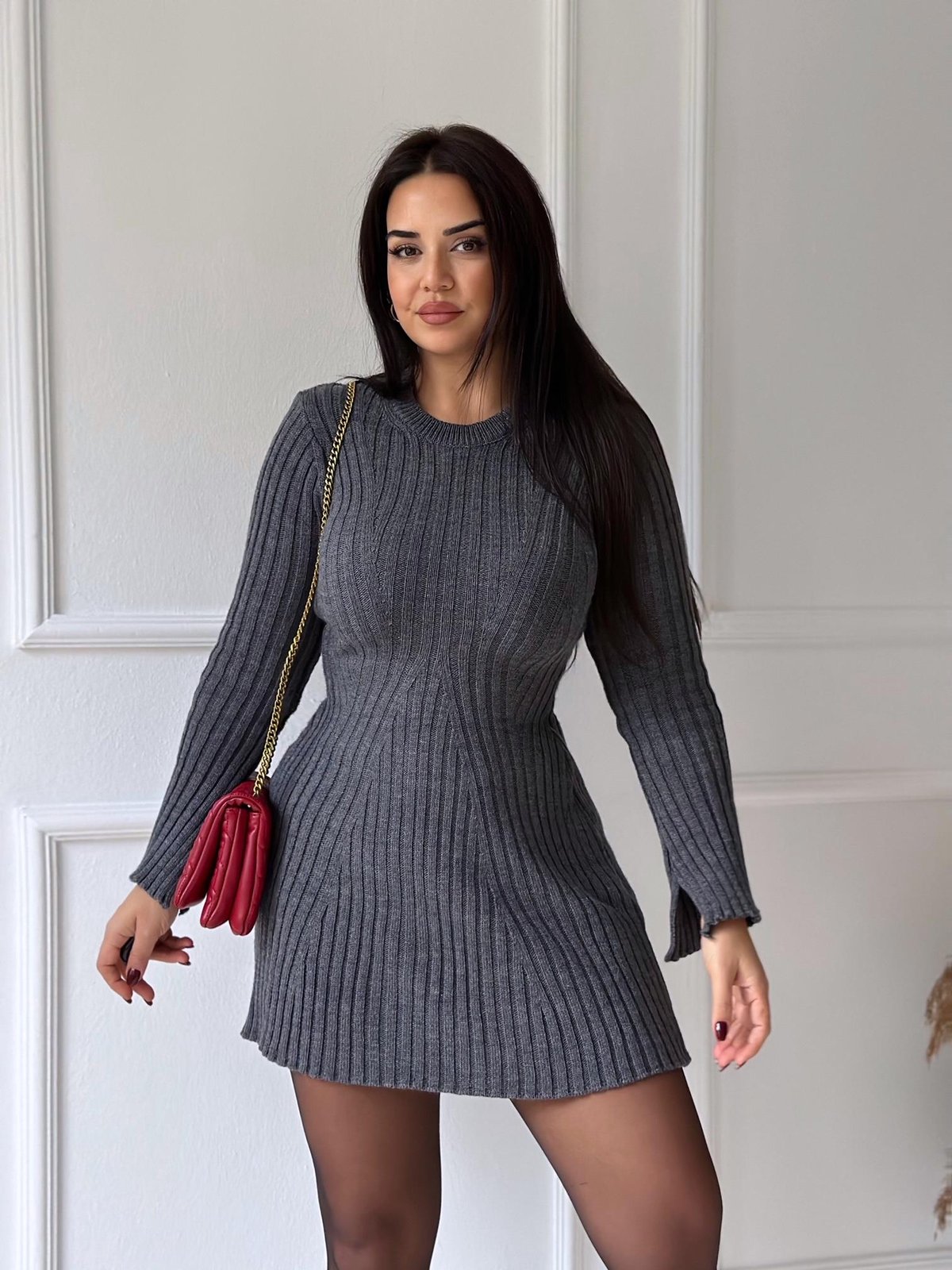 Carly Rib-Knit Dress