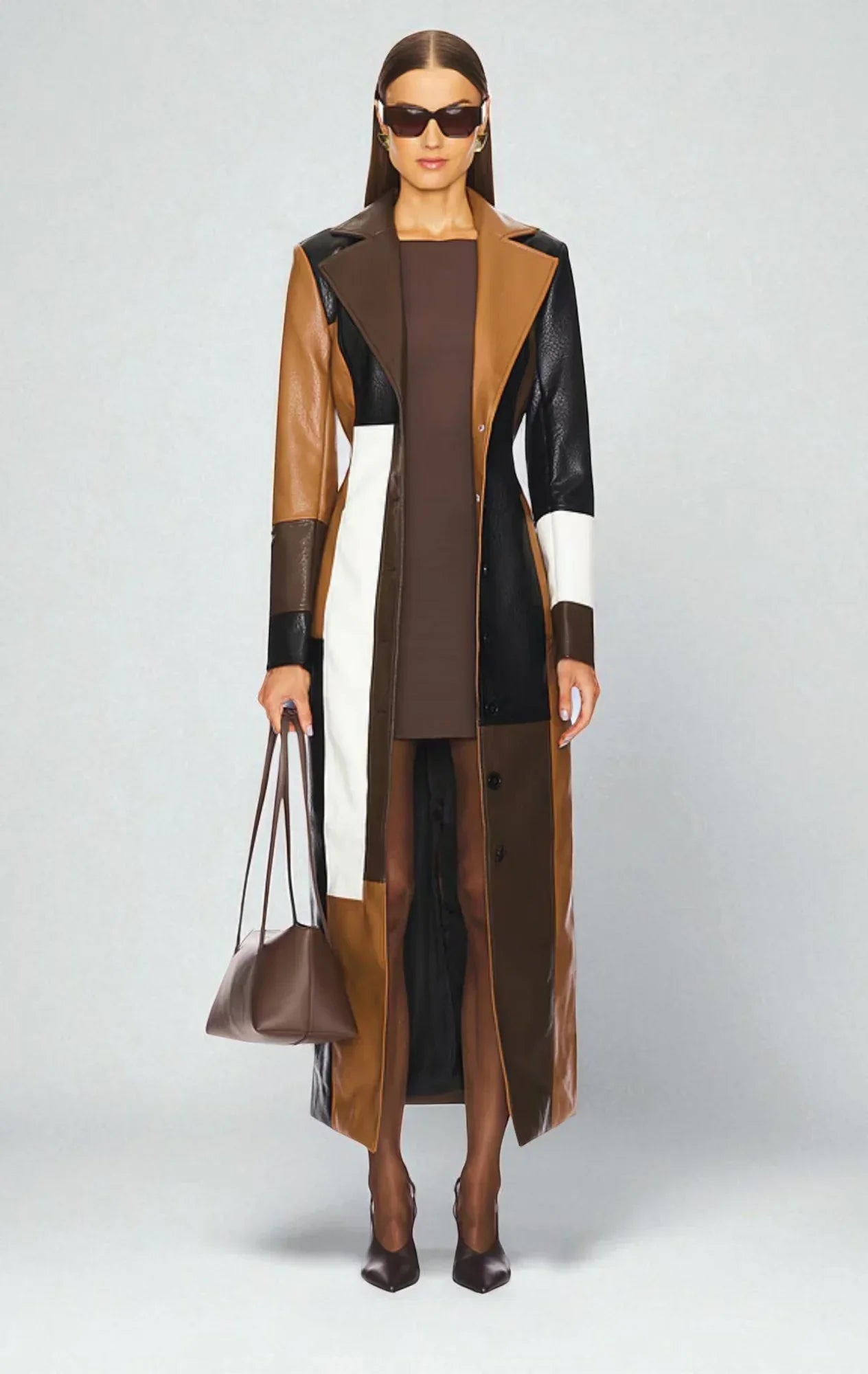 Rosaline Mosaic Leather Coat