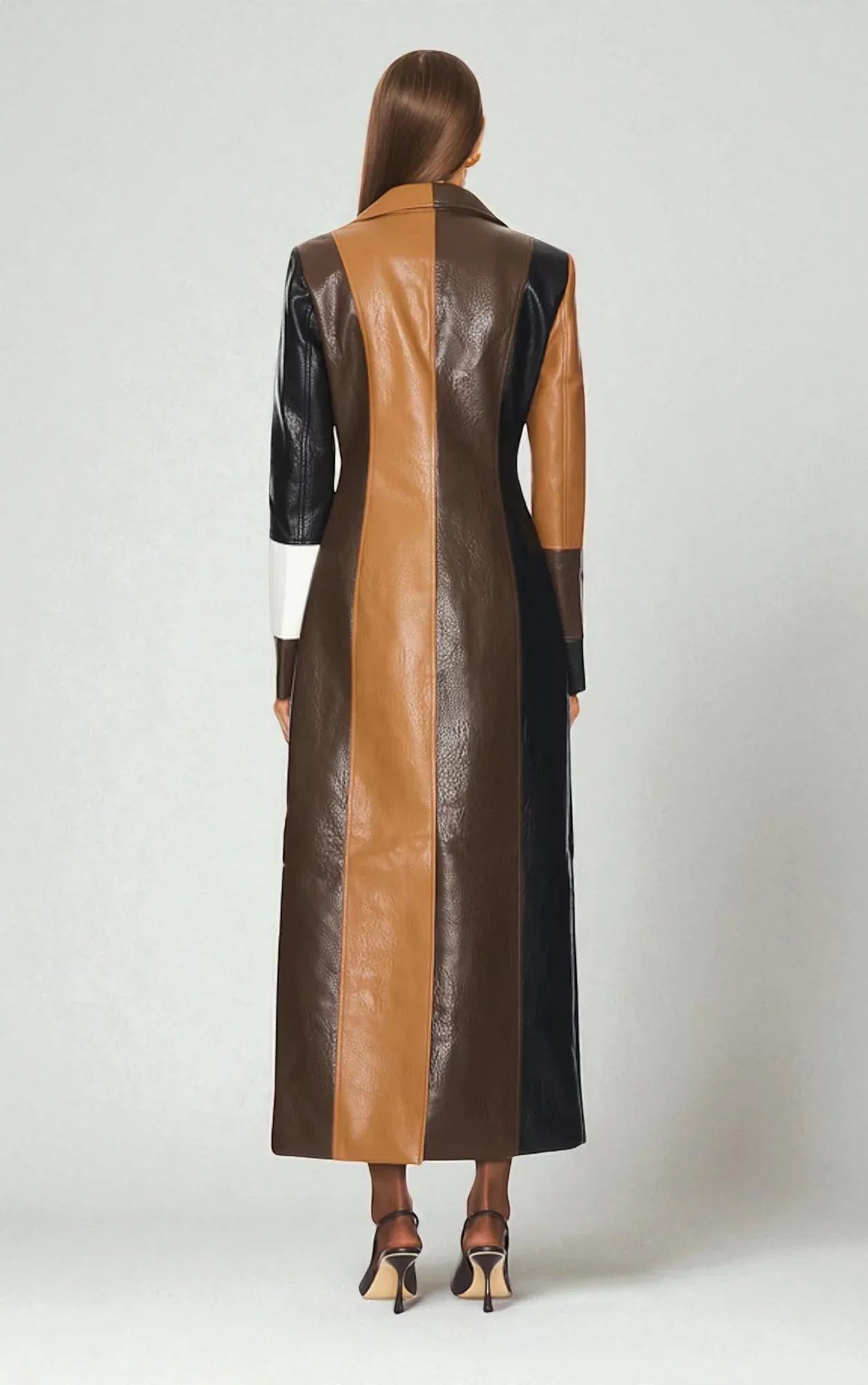 Rosaline Mosaic Leather Coat