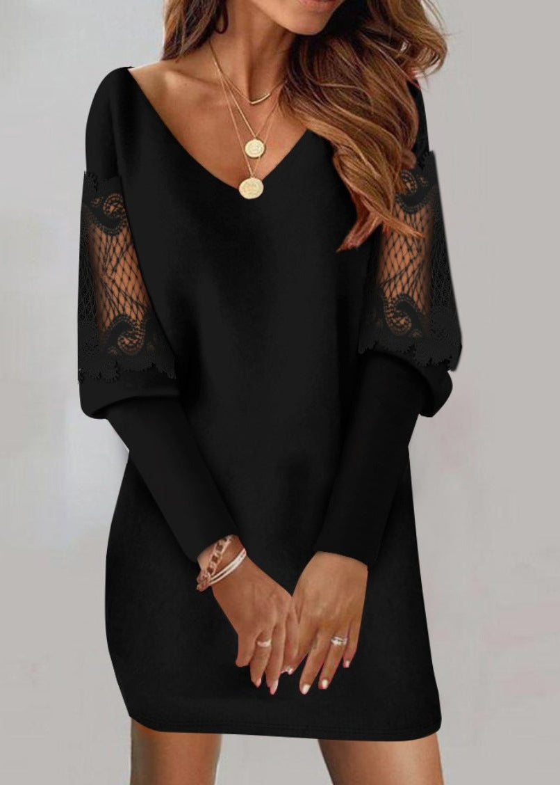 Emma | Lace Sleeve Elegant Dress