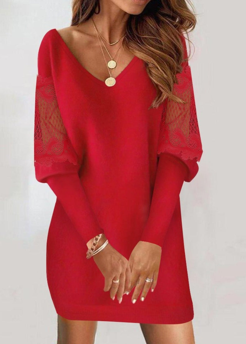 Emma | Lace Sleeve Elegant Dress