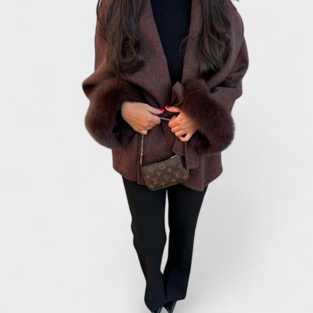 Woolcat | Elegant Coat with Eco-Friendly Faux Fur Details